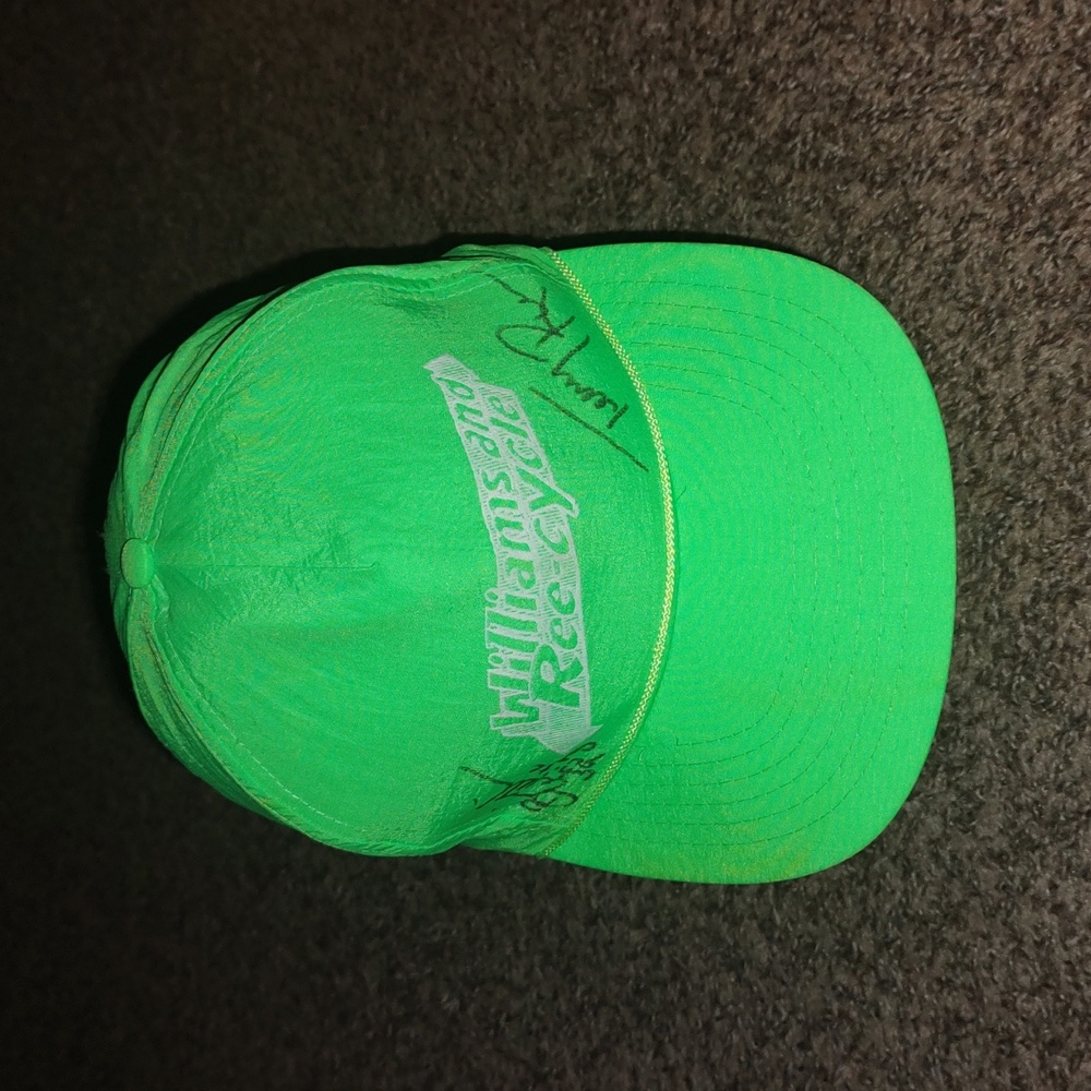 Sportsman Williams and Ree-cycling Neon Green Snapback Green Hat w/ Rope Signed